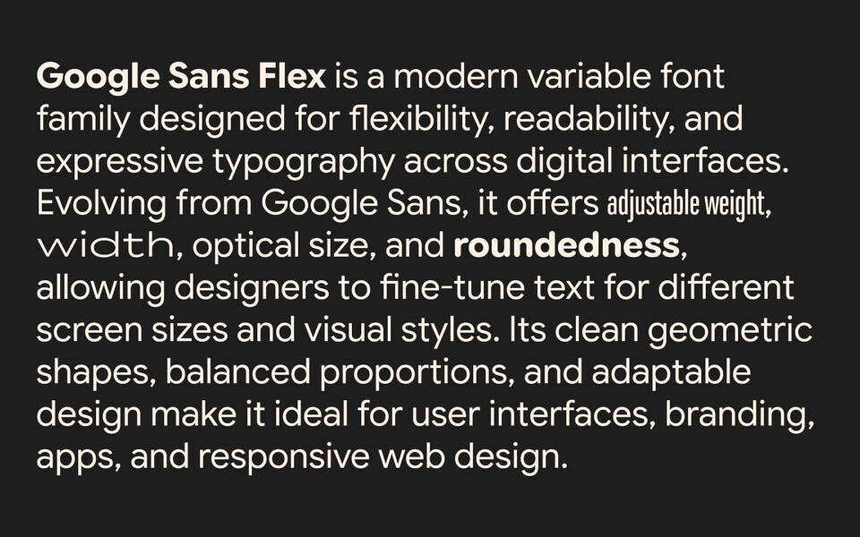 Google Sans Flex Font Family
