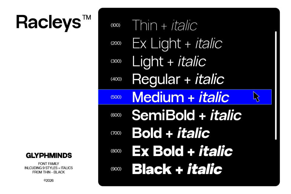 Racleys Font Family