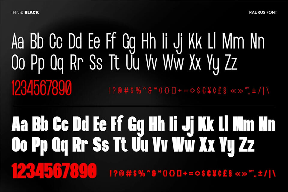 Raurus Font Family