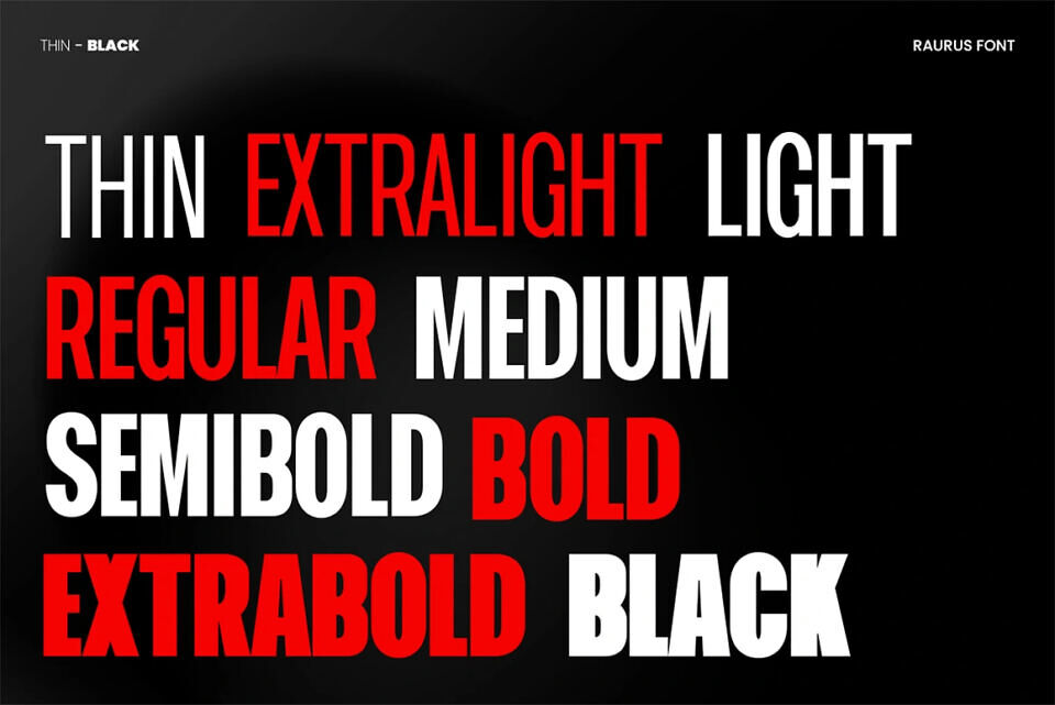Raurus Font Family