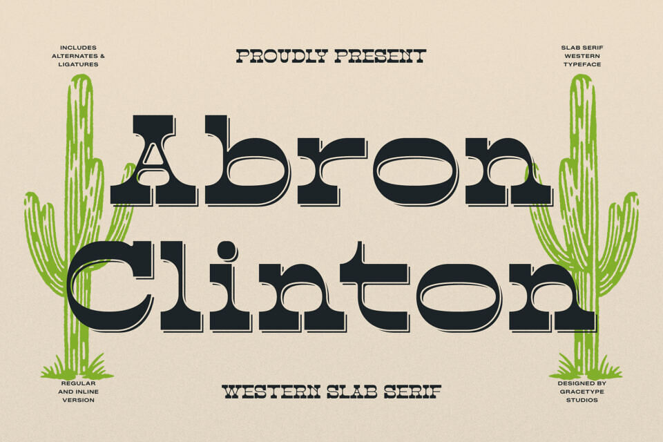 Abron Clinton Inline Font