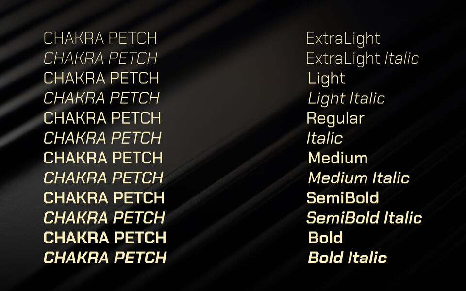 Chakra Petch Font Family