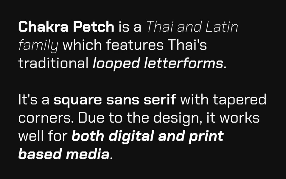 Chakra Petch Font Family