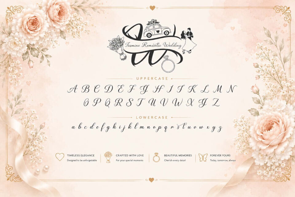 Jasmine Romantic Wedding Font