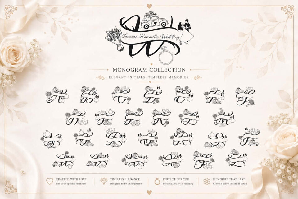 Jasmine Romantic Wedding Font
