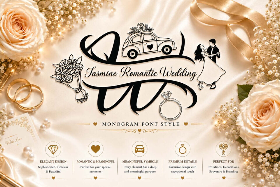 Jasmine Romantic Wedding Font