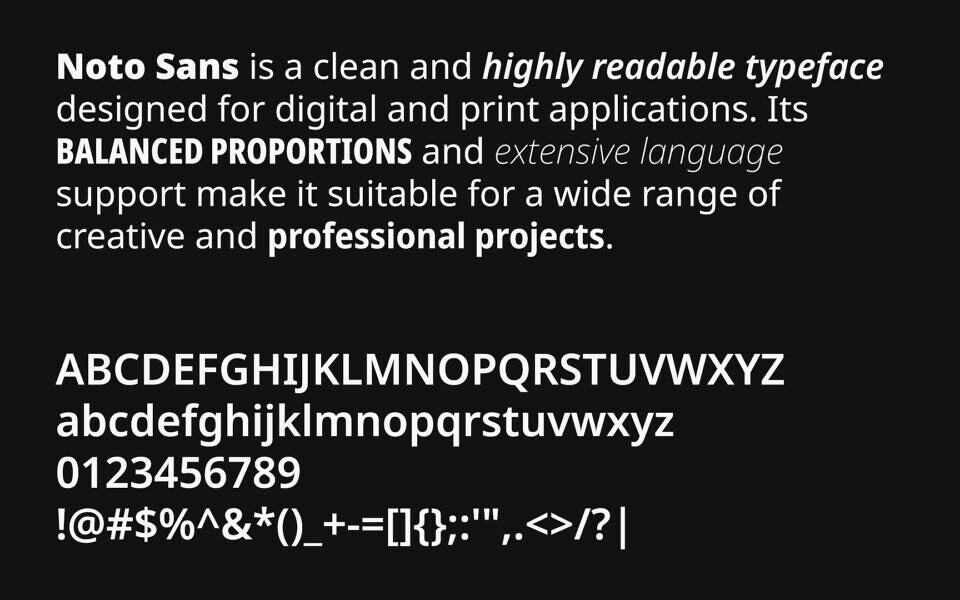 Noto Sans Font Family