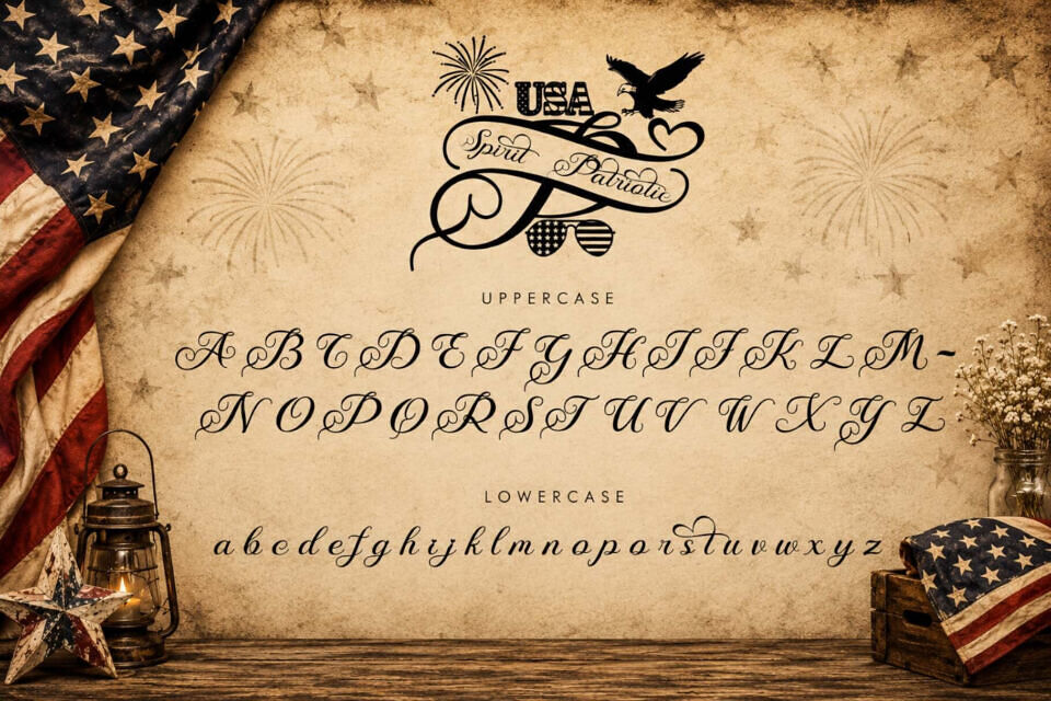 Spirit Patriotic Monogram Font