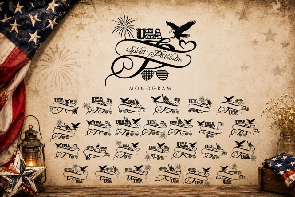 Spirit Patriotic Monogram Font