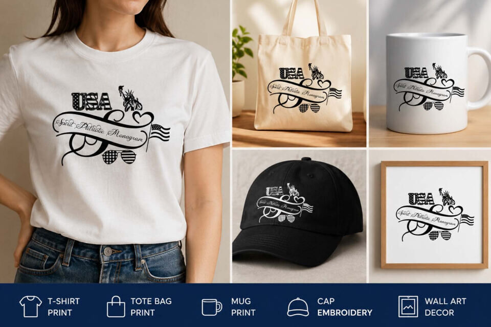 Spirit Patriotic Monogram Font