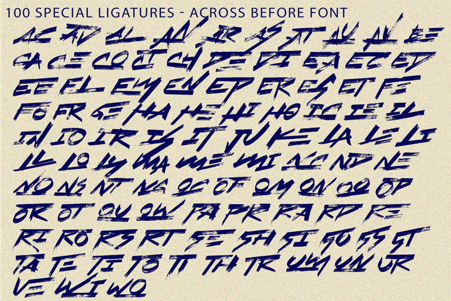 Across Before Font