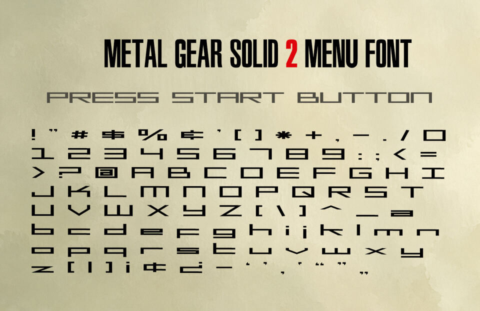 Metal Gear Solid Logo Font