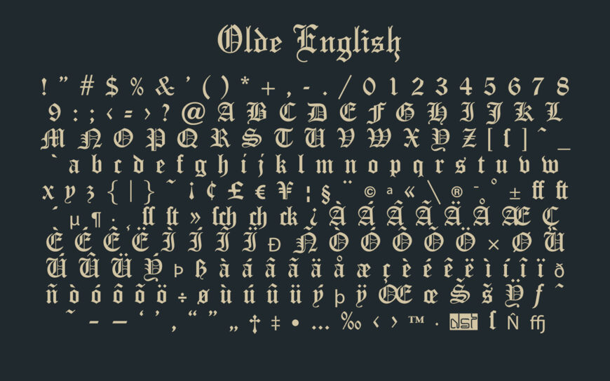 Olde English Font
