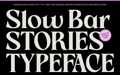 Slow Bar Stories Font