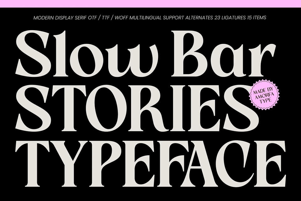 Slow Bar Stories Font