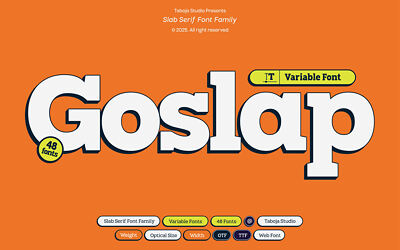 TBJ Goslap Slab Font Family