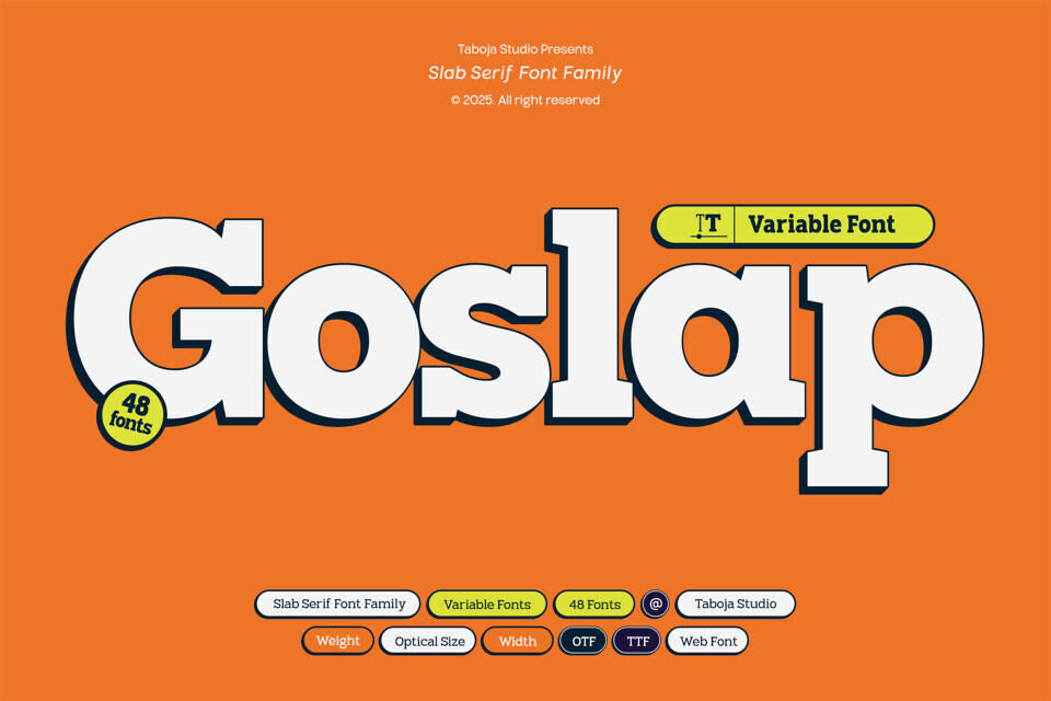 Tbj Goslap Slab Font Family
