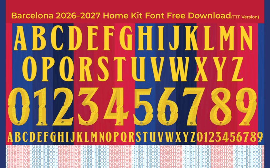 Barcelona 20262027 Home Kit Font