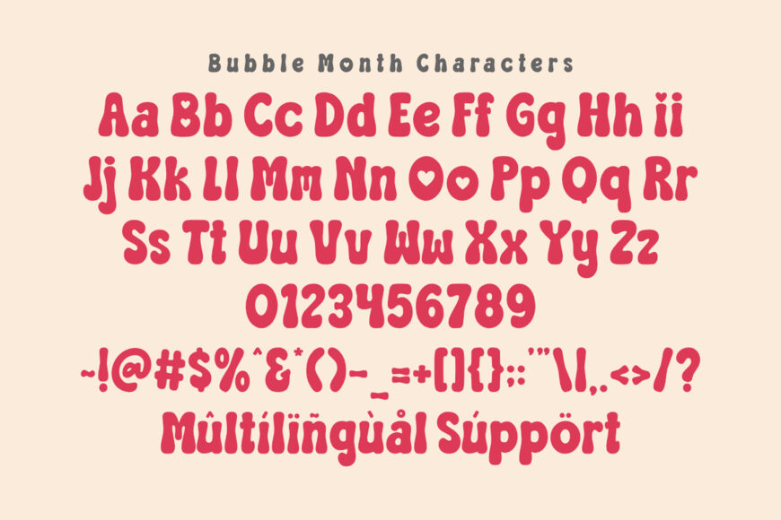 Bubble Month Font