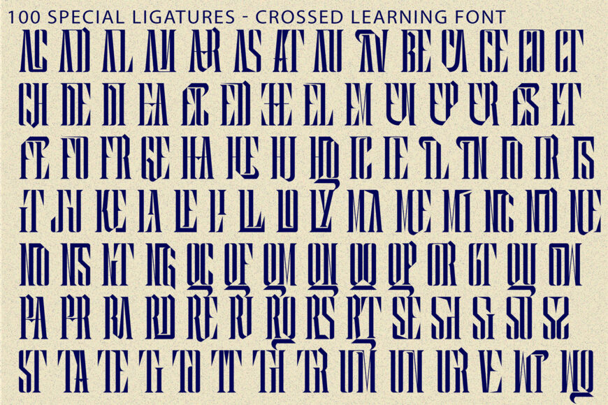 Crossed Learning Font