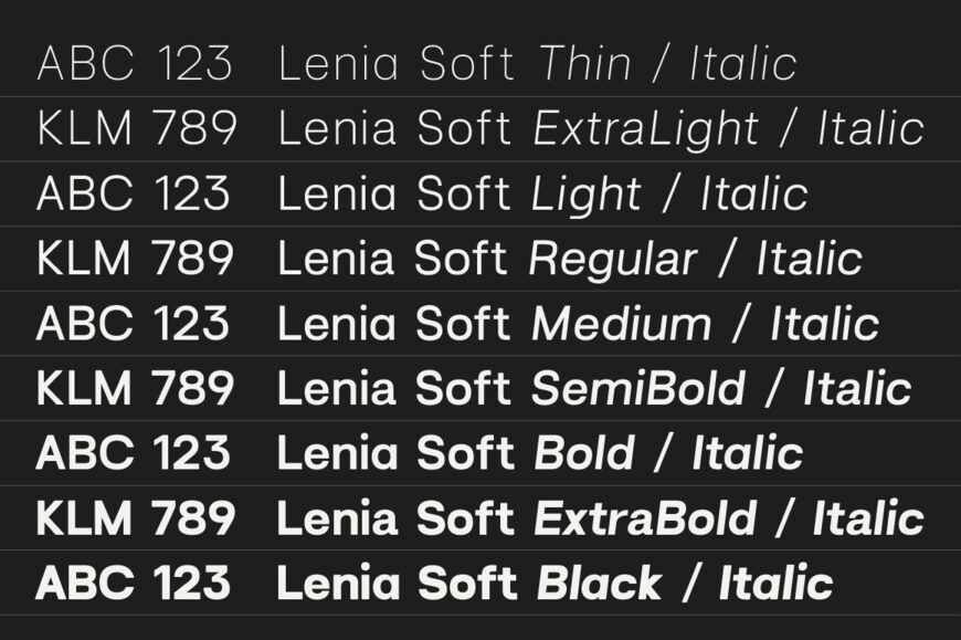 Lenia Soft Font Family