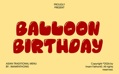 Balloon Birthday Font