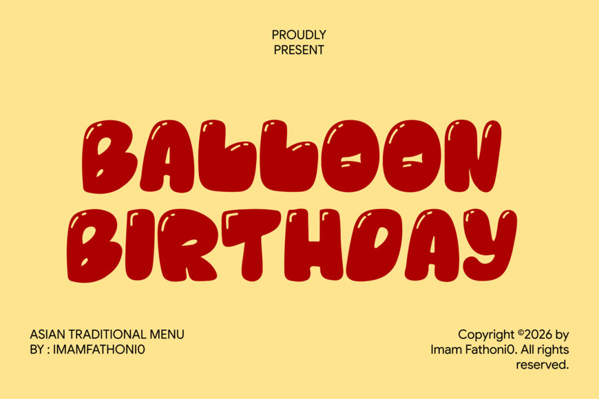 Balloon Birthday Font