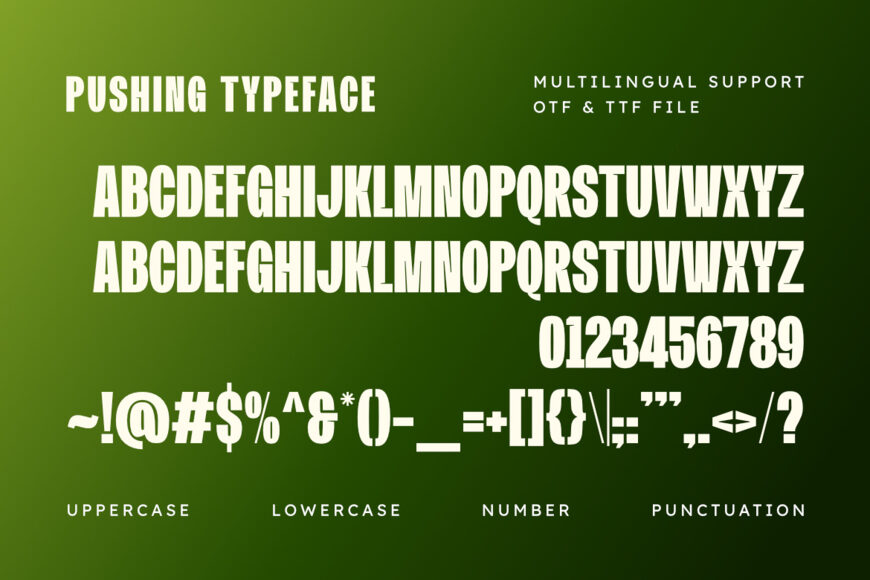 Pushing Font
