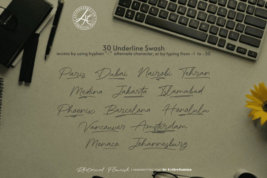 Rhetorical Flourish Font