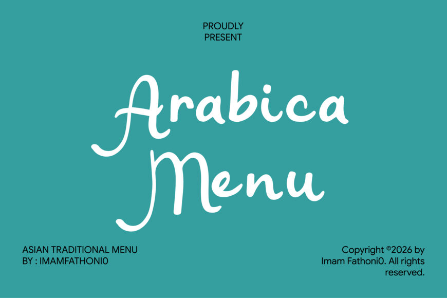 Arabica Menu Font