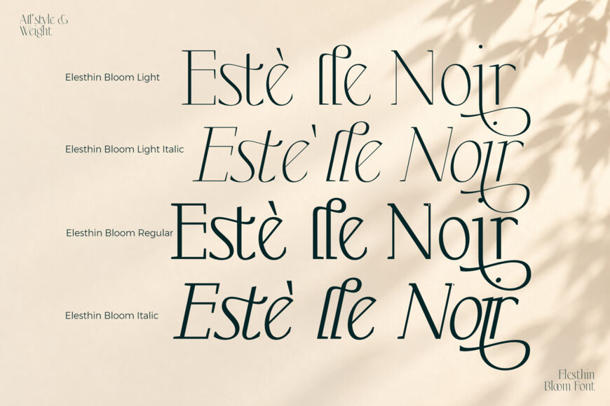 Elesthin Bloom Font Family